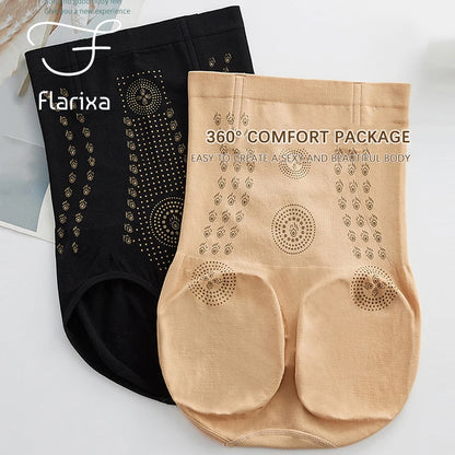 Flarixa Seamless Women Tummy Control Panties High Waist Flat Belly Shaping Panties Slimming Belly Underwear Antibacterial Briefs