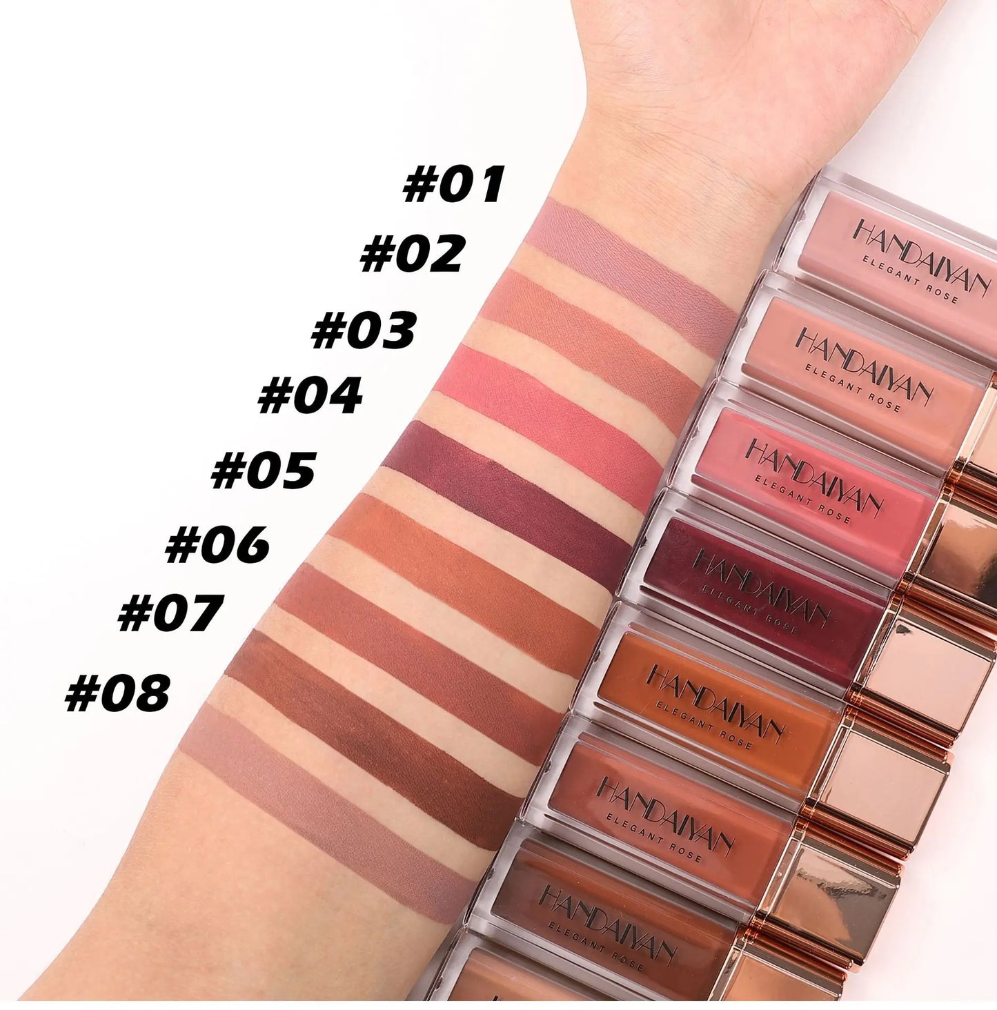 8 Colors Matte Liquid Lipstick Non Stick Cup Waterproof Lip Gloss Long Lasting Lip Tint Korean Cosmetics Makeup For Women