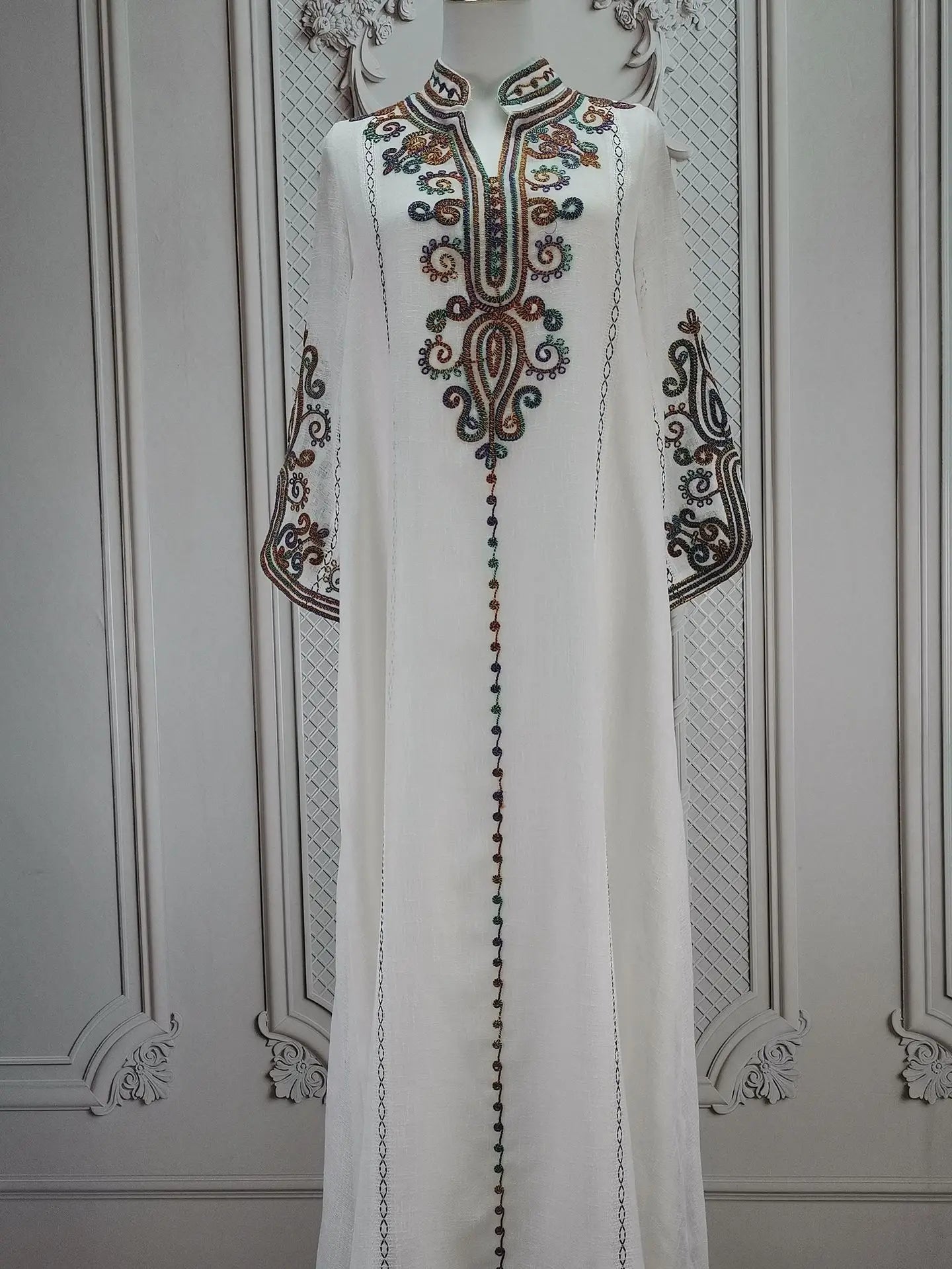 Muslim Abaya for Women Party Dresses Embroidery Long Robe Eid Ramadan Dubai Abayas Kaftan Arab Jalabiya Modest Vestidos Morocco