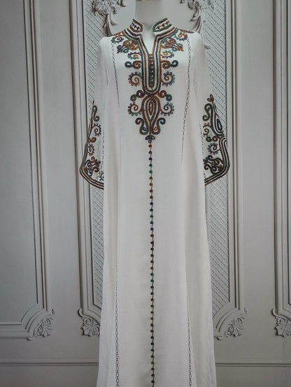 Muslim Abaya for Women Party Dresses Embroidery Long Robe Eid Ramadan Dubai Abayas Kaftan Arab Jalabiya Modest Vestidos Morocco