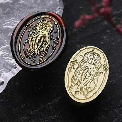 Wax Seal Stamp Dark Series Halloween Fear Skeleton Relief Stamp Head  For Scrapbooking Cards Envelopes Wedding Invitations Gift