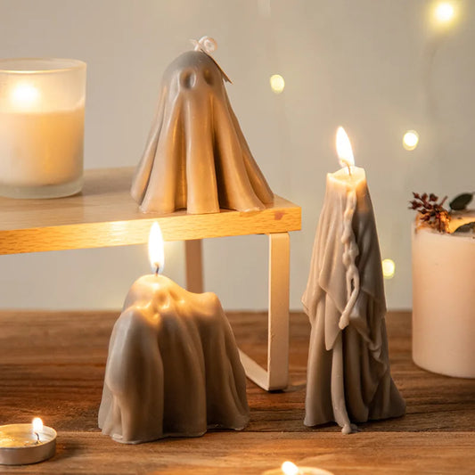 Halloween Ghost Candle Silicone Mold DIY Fragrant Candle Making Wax Mold Gypsum Resin Soap Cake Chocolate Mold Home Decoration