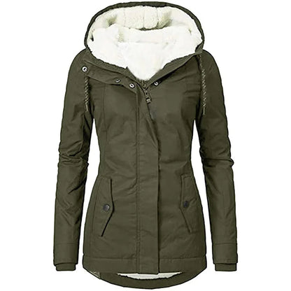 Women Splice Zipper hooded Coats