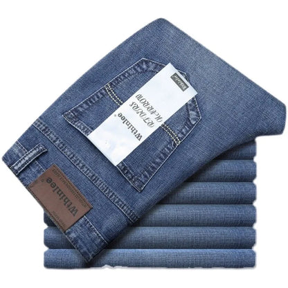 2024 Wthinlee Men's Casual Fashion New Elastic Jeans Pants Work Jeans Classic Men's Fashion Brand Versatile Clothing Blue Black