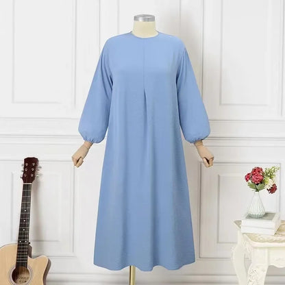 Eid Muslim Dress for Women Abaya Puff Sleeve Morocco Ramadan Prayer Dresses Abayas Kaftan Islam Dubai Arab Modest Long Robe 2024