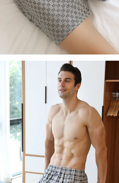 Big Underpants Pajama Bottoms at home High waist Allo pants plus size boxer briefs for men cotton slacks all high-waisted boxers