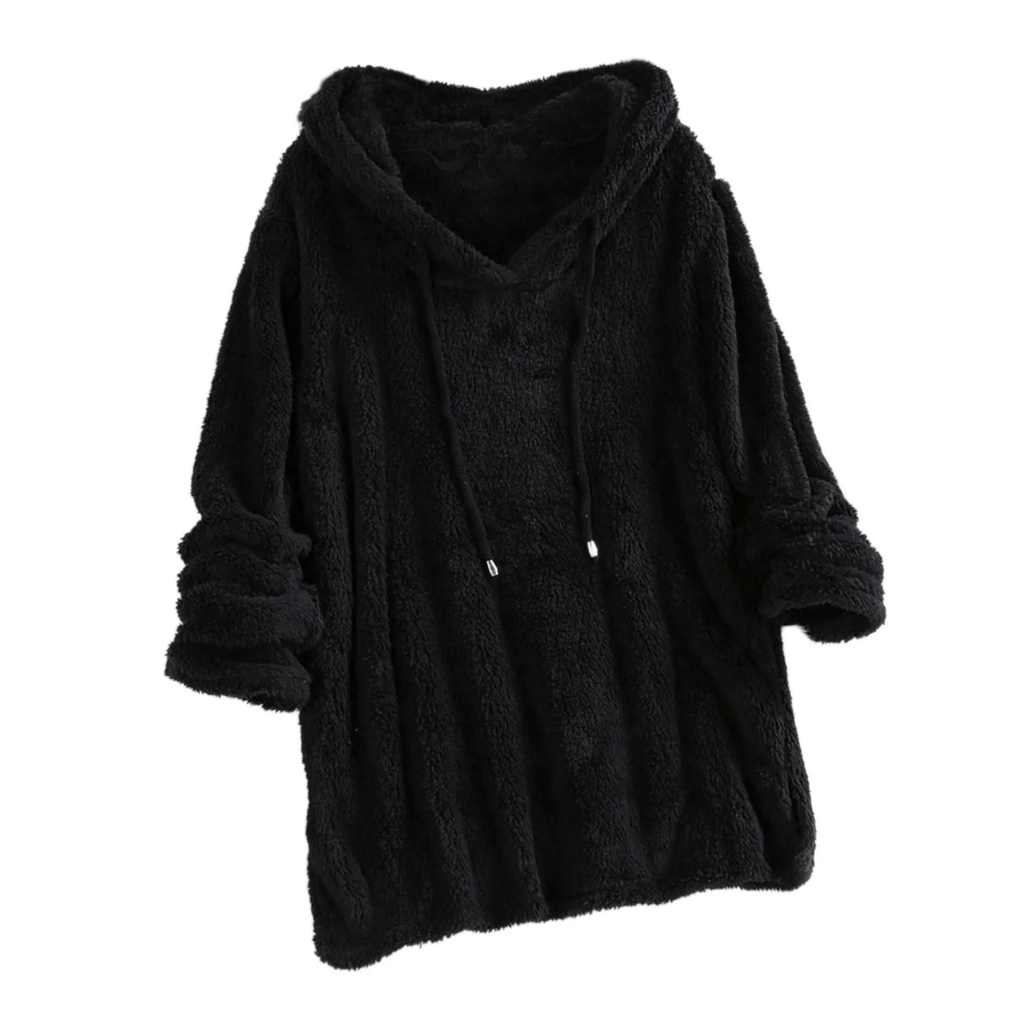 Long Sleeve Plush Hoodies Large Size 2xl Womens Casual Solid Hooded Sweatshirts Tops Cotton Sweatshirt Sudaderas De Mujeres