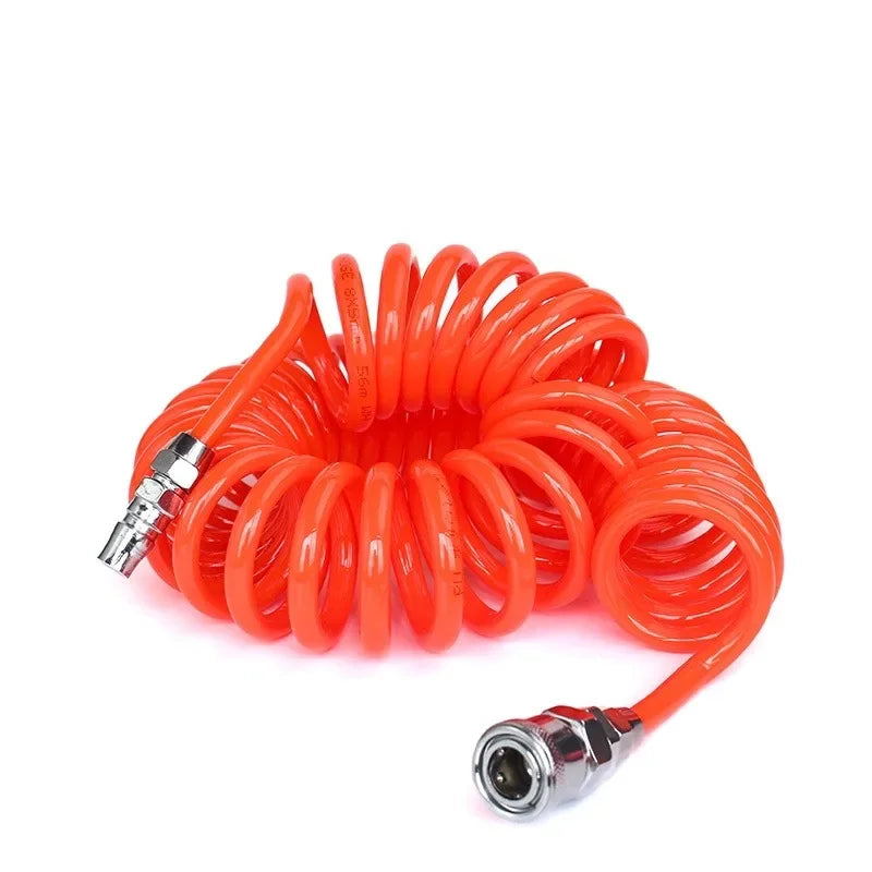 High Pressure Cleaning Gun Tube 8*5mm C-Fitting Retractable Hose Pu Compressor Air Hose Air Dust Collector Blowout Spring Tube