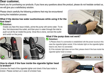 100W Portable 12v Car High Pressure Cleaning Pump Kit 160PSI Electric Cleaning Pump Car Garden Pet Cleaning