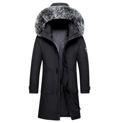 2023 Autumn Winter Men Windproof Down Jacket Coats Mens Warm White Duck Down Hooded Jacket Parkas Multi Pockets Overcoat Male