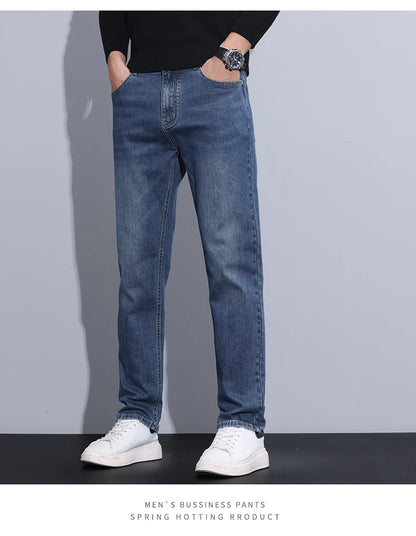 2024 new case fashion trend Youth light business jeans fashion versatile MEN'S loose straight pants MEN'S pants