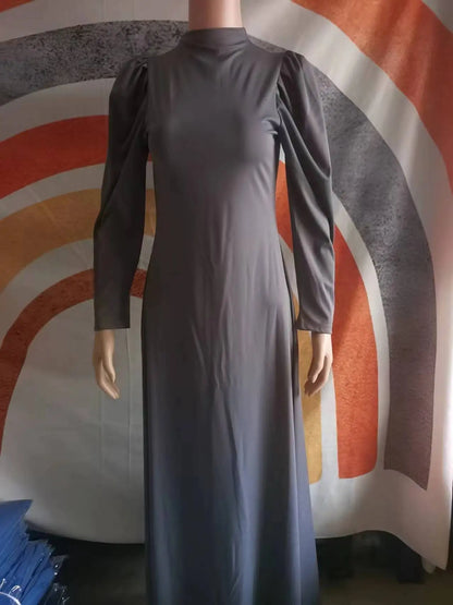 Women Eid Muslim Dresses Lantern Sleeve Morocco Ramadan Solid Sashes Vestidos Dubai Kaftan Arab Slim Casual Abayas Modest