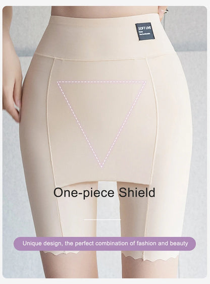 Plus Size Women Shorts Under the Skirt Big Large Summer Seamless Protective Spandex Hip-up Safety Pants Skirt Underpants White