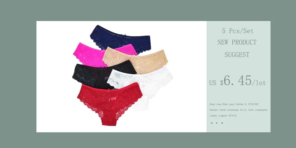 Cotton Briefs Lady 5 PCS/SET Lace Panty Underpants Seamless Panties For Women Lingerie