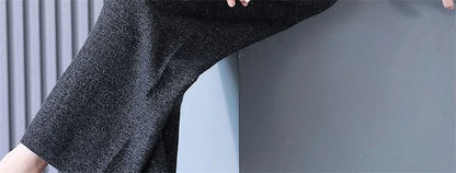 Self Made Knitted Two-piece Set for Women's 2024 Spring Clothing Set Socialite Temperament Wide Leg Pants Sweater Set Commuting