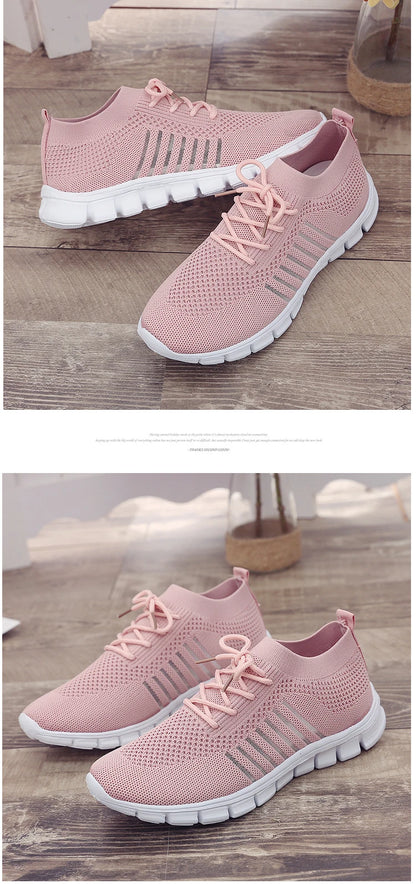 Women Mesh Breathable Shoes Slip on Flat Shoes Woman Tenis Ladies Casual Shoes  Walking Footwear Sneakers Womens Vulcanize Shoes