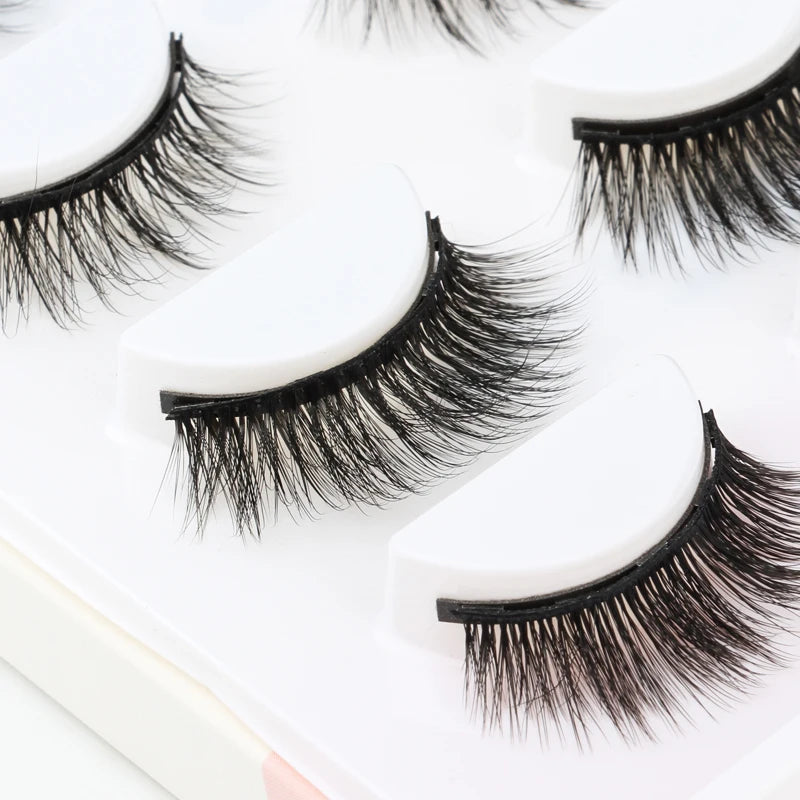 Magnetic Eyelashes Set 3/4/5/10 Pairs Natural Magnet False Eyelashes Makeup Kit Reusable Soft Mink Lashes Eyelash Extension Tool