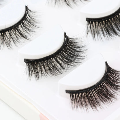 Magnetic Eyelashes Set 3/4/5/10 Pairs Natural Magnet False Eyelashes Makeup Kit Reusable Soft Mink Lashes Eyelash Extension Tool