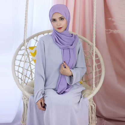 2025 Fashion Simple Muslim Dress Solid Abaya Arab Turkey Dubai Kaftan Modest Long Sleeve Maxi Dress Islamic Clothing LR593