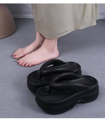Summer Women's Flip Flops Comfortable Non Slip EVA Thick Sole Sandals 2024 New Fashionable Outdoor Soft Sole Slippers Women