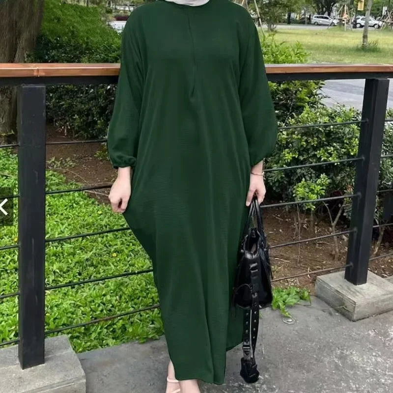 Eid Muslim Dress for Women Abaya Puff Sleeve Morocco Ramadan Prayer Dresses Abayas Kaftan Islam Dubai Arab Modest Long Robe 2024