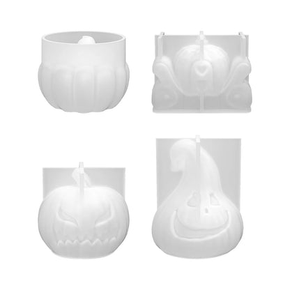 DIY Grimace Squash Silicone Candle Mould Funny Face Cushaw Resin Soap Mold Halloween Party Pumpkin Carriage Chocolate Cake Decor