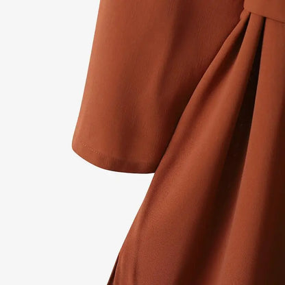 Fashion Eid Muslim 2 Pieces Sets Women Lace-up Blouse & Wide Leg Pant Casual Suit Musulman Modest Clothing Female Elegant Outfit