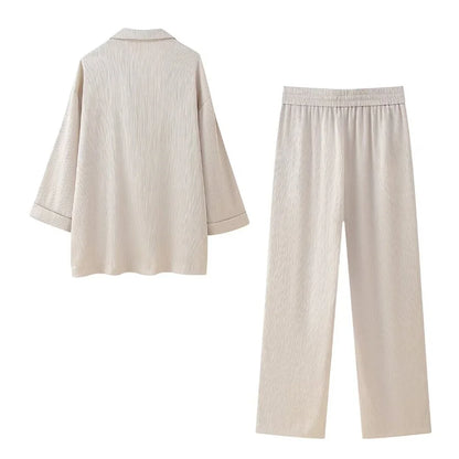 Spring and Summer Women's Jacket Pants Set