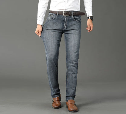 2024 Wthinlee Men's Casual Fashion New Elastic Jeans Pants Work Jeans Classic Men's Fashion Brand Versatile Clothing Blue Black