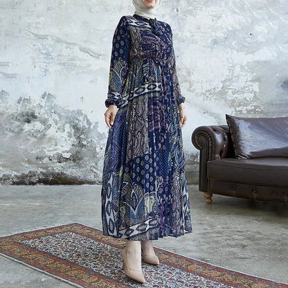 Abayas for Women Dubai Dress Ramadan Morocco Vestidos Kaftan Islam Modest Arab Long Robe Eid Muslim Dresses Print Jalabiya