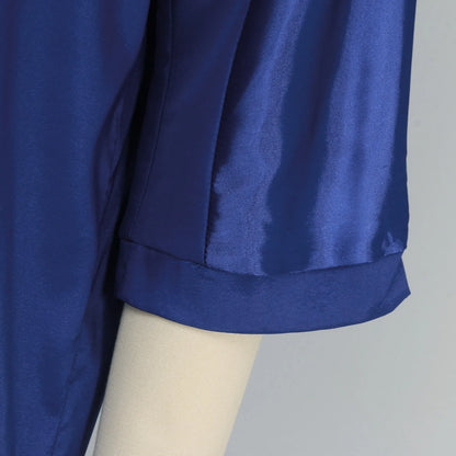 Women's Smooth Satin Short-sleeved Top and Pants Two-piece Set Spring O-neck Lace Up Outfits Summer Sleek Elegance Leisure Suit