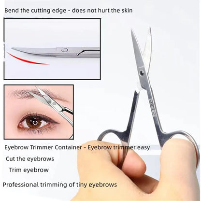 Small Scissors for Personal Facial Hair Grooming Rounded and Curved Safety Scissors Se for Trim Men/Women Eyebrows,Nose Hair