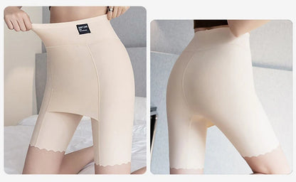 Plus Size Women Shorts Under the Skirt Big Large Summer Seamless Protective Spandex Hip-up Safety Pants Skirt Underpants White