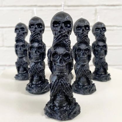 Halloween Ornament Candle Silicone Mold  DIY Handmade Epoxy Resin Pumpkin Tombstone Triple Skulls Wax Craft Molds Party Supplies