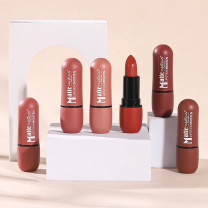 Fog Matte Lipstick Long Lasting Waterproof Lip Stick Smudge-free Classic Highly Pigmented Velvet Finish Lip Tint Makeup Cosmetic