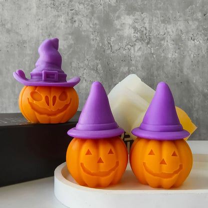 Halloween Pumpkin Aroma Candle Silicone Mold DIY Plaster Resin Ornaments Molds Halloween Decoration Candles Making
