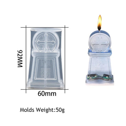 Halloween Ornament Candle Silicone Mold  DIY Handmade Epoxy Resin Pumpkin Tombstone Triple Skulls Wax Craft Molds Party Supplies