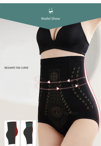 Flarixa Seamless Women Tummy Control Panties High Waist Flat Belly Shaping Panties Slimming Belly Underwear Antibacterial Briefs