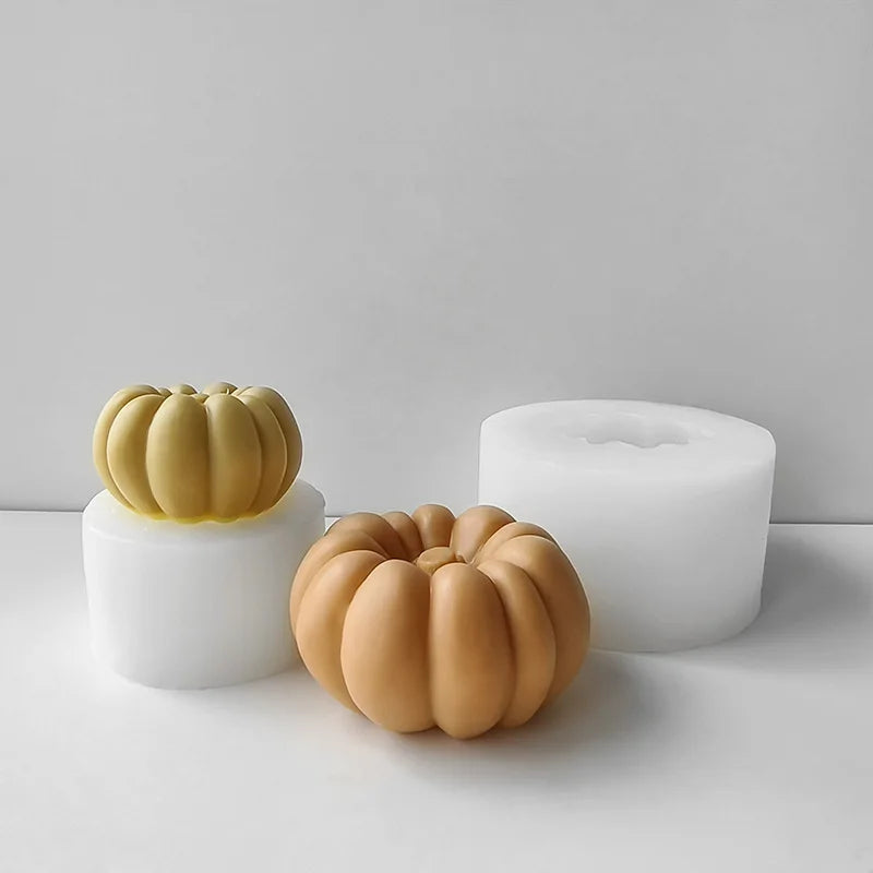 3D Pumpkin Silicone Mold DIY Aroma Candle Plaster Ornaments Mould Homemade Candy Chocolate Molds Halloween Decoration