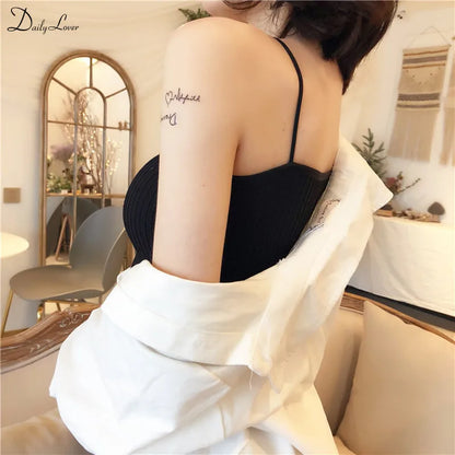 Summer New Sexy Bras for Women Soild Push Up Lingerie Seamless Spaghetti Word Sling Female Soft Tube Top Bralette Top Tanks