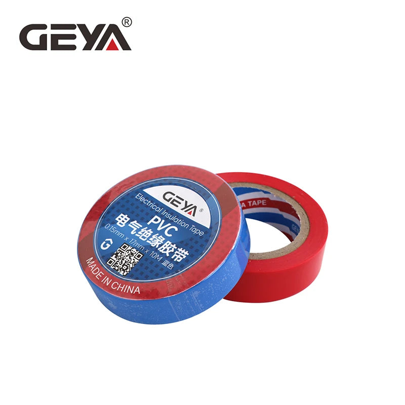 GEYA Color Electrical Insulation Tape Electrical Tape Ultra-Adhesive PVC Waterproof Tape 1 Roll 10 Meters Black Red Blue Yellow