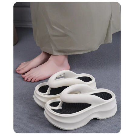 Summer Women's Flip Flops Comfortable Non Slip EVA Thick Sole Sandals 2024 New Fashionable Outdoor Soft Sole Slippers Women