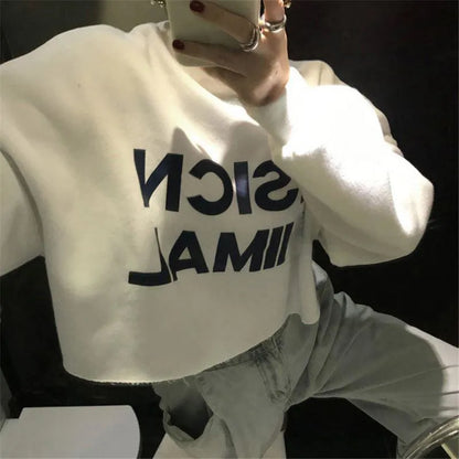 Super hot CEC short sweatshirt women's 2024 spring and autumn thin jacket ins tide loose high-waisted crop top top