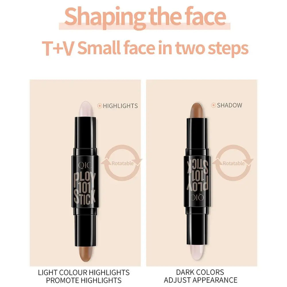 Double Head Highlighter Sticks Waterproof Matte Highlighter Foundation Sculptor Highlighter Makeup Stick Shadow Concealer Pencil