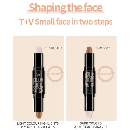 Double Head Highlighter Sticks Waterproof Matte Highlighter Foundation Sculptor Highlighter Makeup Stick Shadow Concealer Pencil