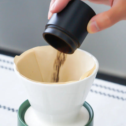 Ceramic Pour over Coffee Set with White Dripper Cup and Dark Green Sharing Pot for Kitchenware