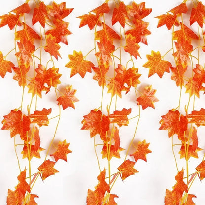 30-1PC Artificial Maple Leaves String Maple Leaf Garland Plants Christmas Garden Indoor For Wedding Party Home Autumn Decoration
