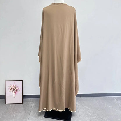 Muslim Women Dress Two Piece Set Eid Ramadan Morocco Dubai Open Abayas Vestidos Arab Cardigan Robe Suit Islam Modest Kaftan