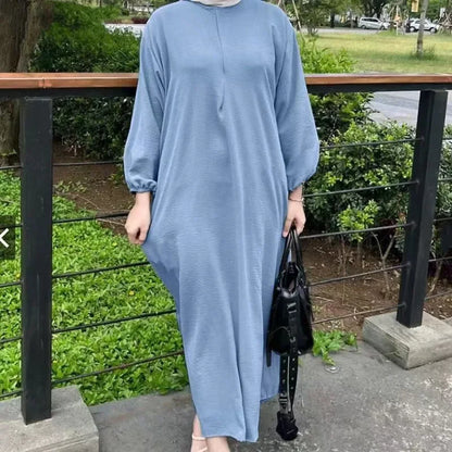 Eid Muslim Dress for Women Abaya Puff Sleeve Morocco Ramadan Prayer Dresses Abayas Kaftan Islam Dubai Arab Modest Long Robe 2024