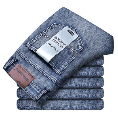 2024 Wthinlee Men's Casual Fashion New Elastic Jeans Pants Work Jeans Classic Men's Fashion Brand Versatile Clothing Blue Black